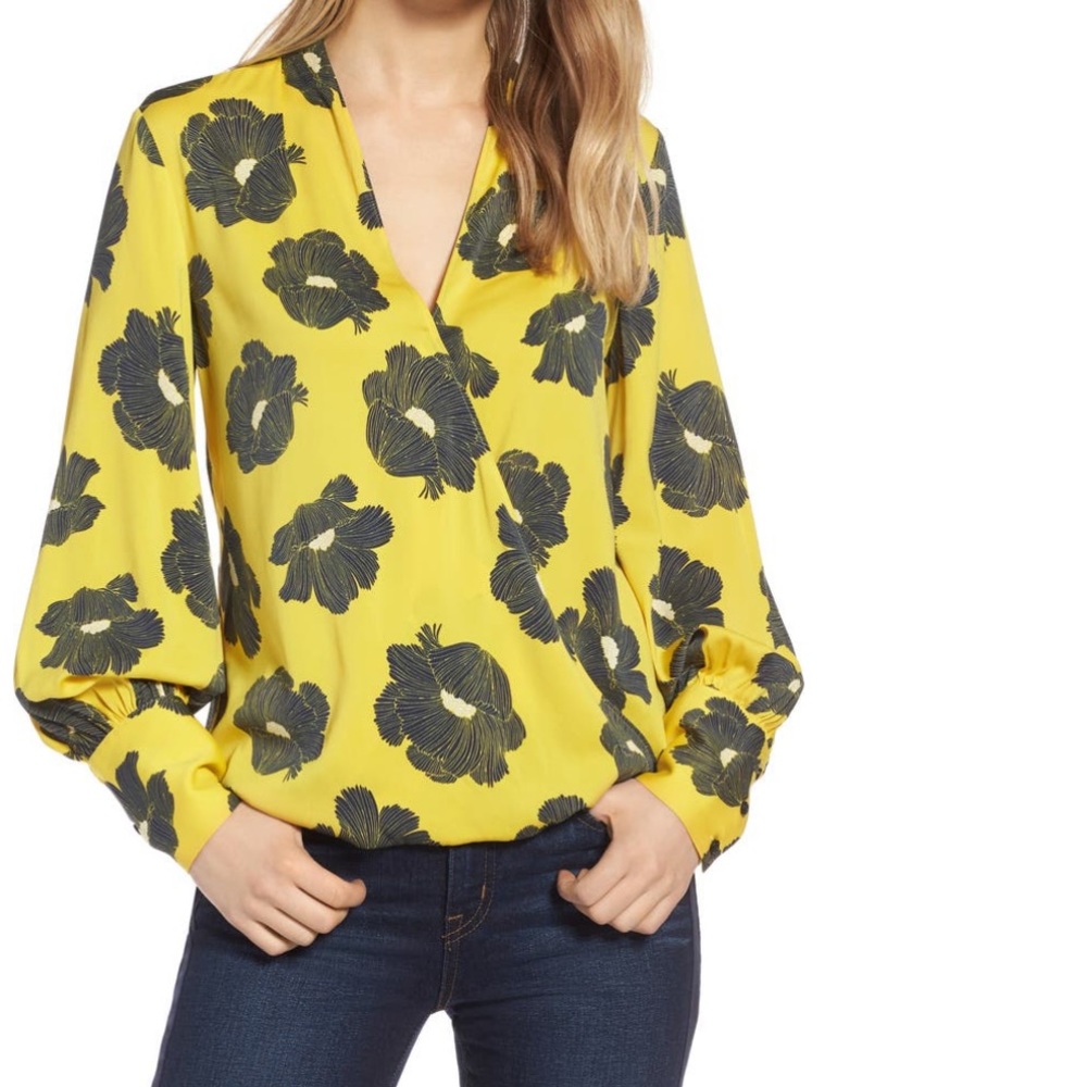 Halogen Silk Blend Wrap Blouse - image 1